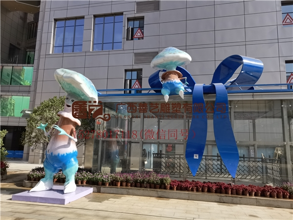 广西南宁祖龙商业广场美陈、不锈钢雕塑